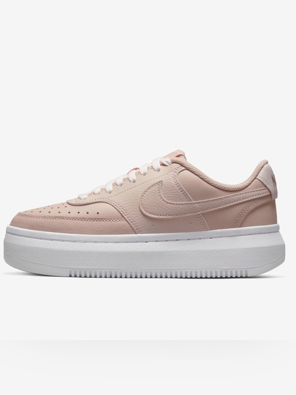 Nike Court Vision Alta Sz 7.5 Pink Oxford Low-Top Leather Sneaker DM0113-600